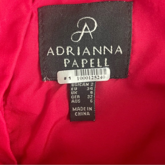 Adrianna Papell Red Lace Roll Neck Sleeveless Sheath Dress Size 2 - Picture 6 of 9